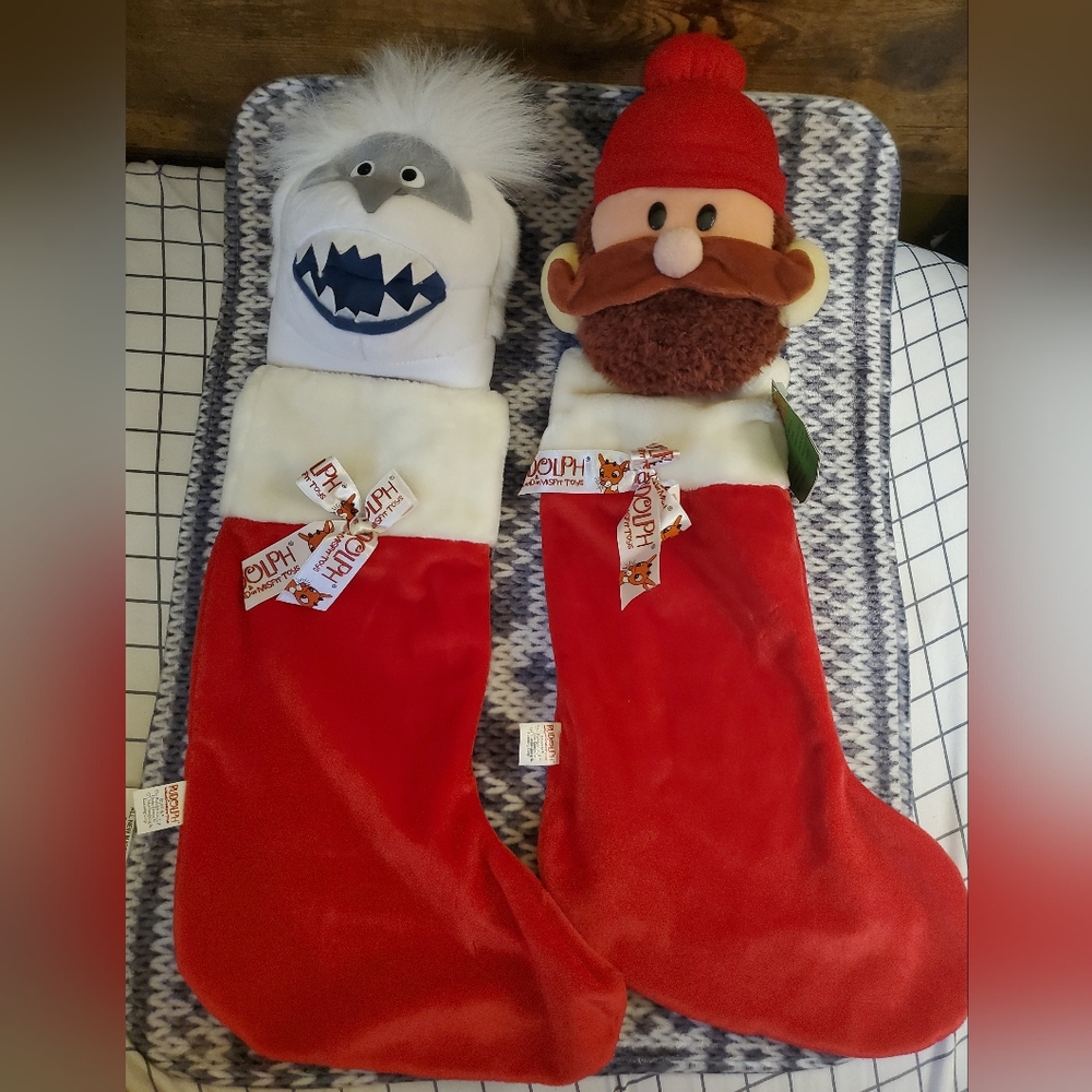 Rudolph the Red Nosed Reindeer VTG Yukon Cornelius & Bumble Christmas Stockings